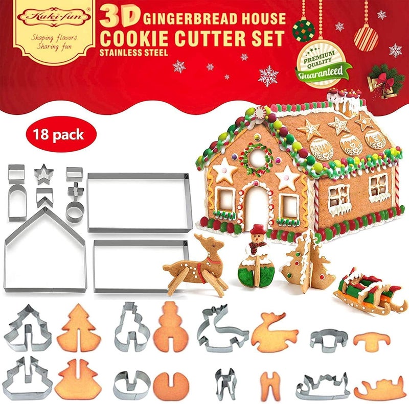 Hovillage 3D Gingerbread House Cookie Cutter Set - Image 1